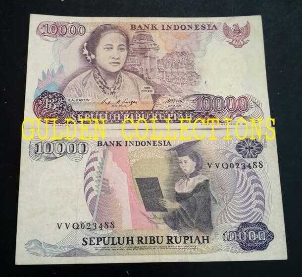 Uang kuno 10000 rupiah kertas RA Kartini mahar pernikahan