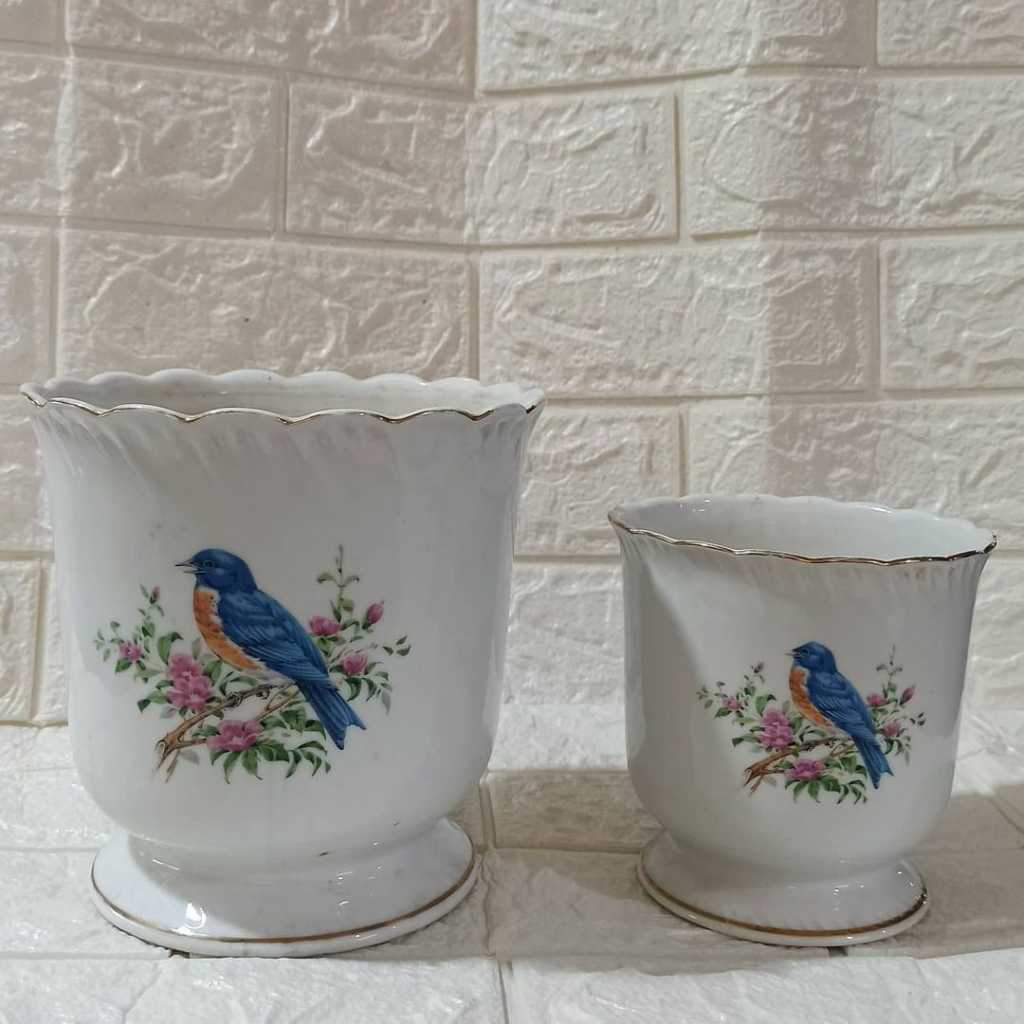 Pot Bunga Keramik Eropa Vintage