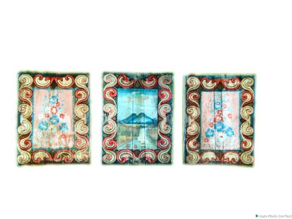 3 Ukiran ex Dinding Rumah Antik