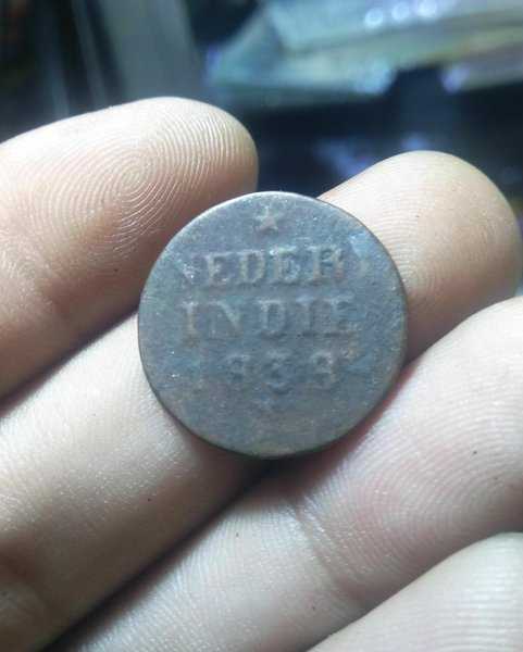 A 2060 Koin KUNO Nederland Indie 1 Cent tahun 1839 Bekas Pakai Kondisi Sesuai Gambar