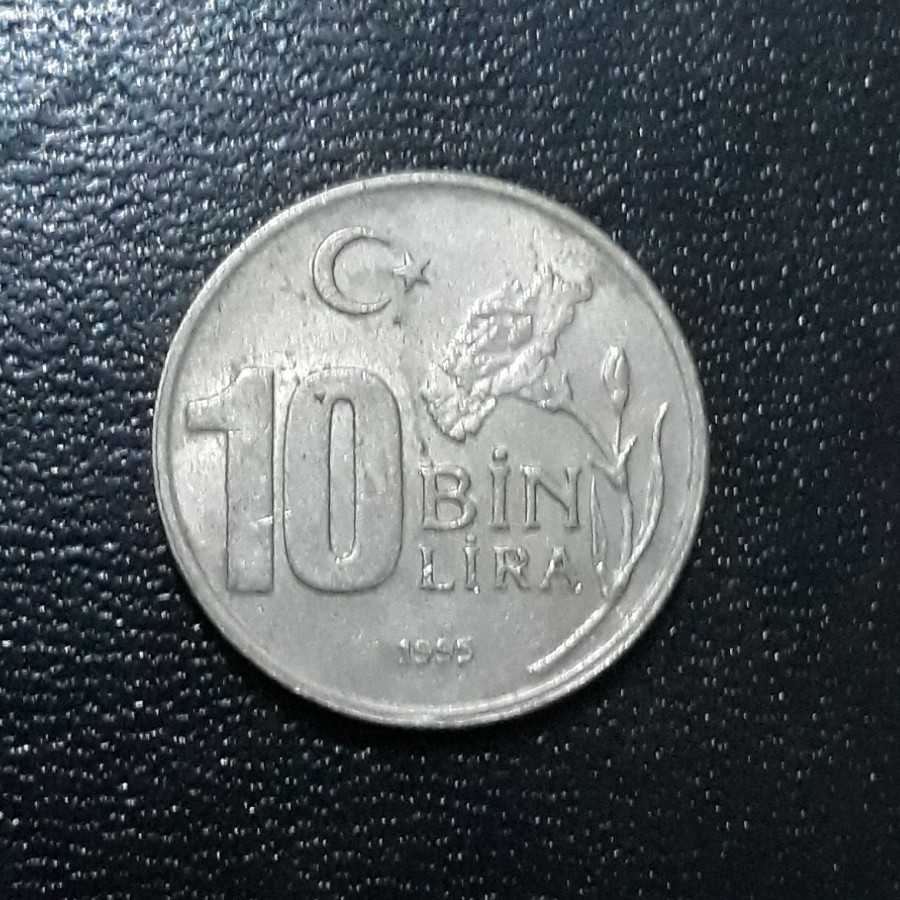 Turki (Turkey) - 10 Bin Lira 1995 : Koin / Asing / Uang Kuno