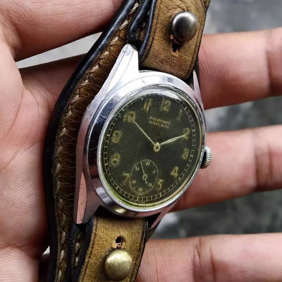 Men's WWII era PIERPONT Sauter Freres good condition military style  wristwatch | eBay