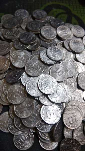 X 755 Per 1 keping 10 Rupiah tahun 1971 Kinclong Baru Belum Pernah Pakai Di kapsul per kepingnya