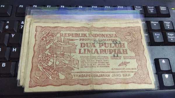 BL 2001 Per 1 Lembar uang Darurat Bukit tinggi 25 Rupiah tahun 1948