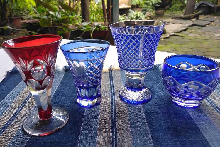 Edo Kiriko glass set 4pcs