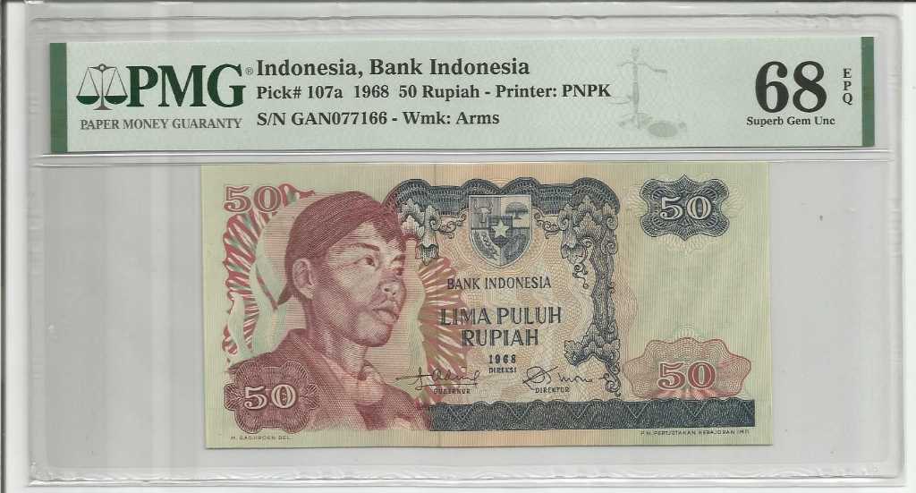 Uang Indonesia Rp. 50 Thn. 1968 PMG 66 EPQ