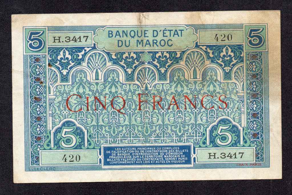 Morocco 5 Francs (1931)