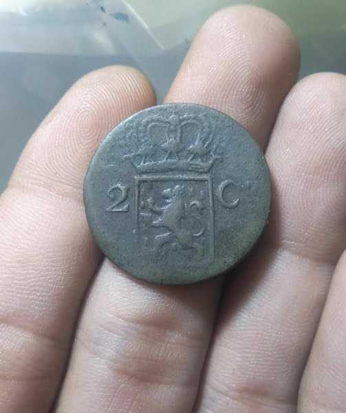 A 2072 Koin Kuno Nederland Indie Double Duit 2 Cent Tahun 1887 Bekas Pakai Kondisi Sesuai Gambar
