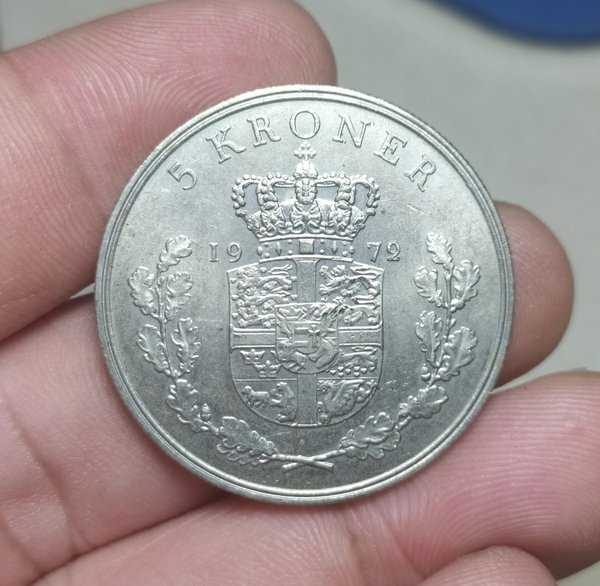 A3603 Koin Asing Denmark 5 Kroner Tahun 1972 Sesuai Gambar Asli Ready
