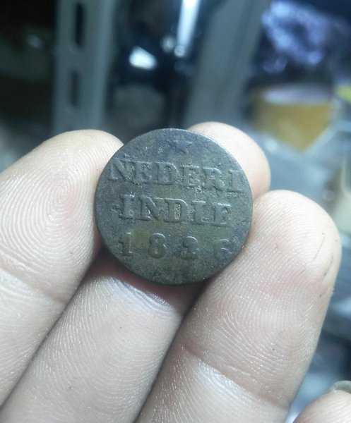 A 2117 Koin Kuno Nederland Indie seperempat stuiver Tahun 1826 Bekas Terpakai Kondisi Sesuai Gambar