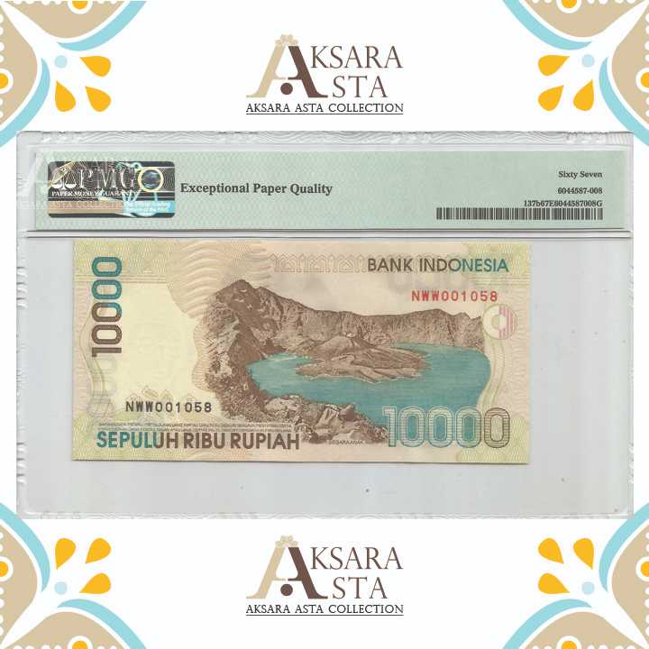 New PMG Desain 10rb Rupiah Uang Indonesia Th 1998 PMG 67 EPQ