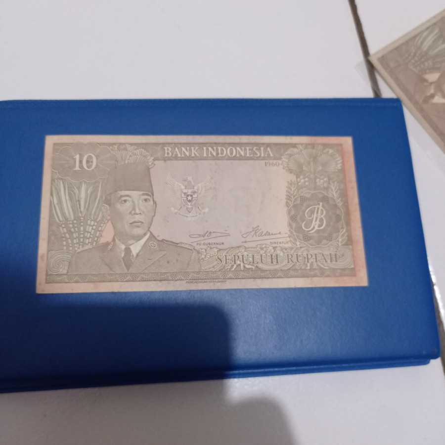 uang kuno 10 rupiah soekarno XF-VF