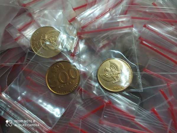 A2528 Per 1 Keping Koin Kuno 500 Melati Kuning Tahun Random Sudah Dibersihkan