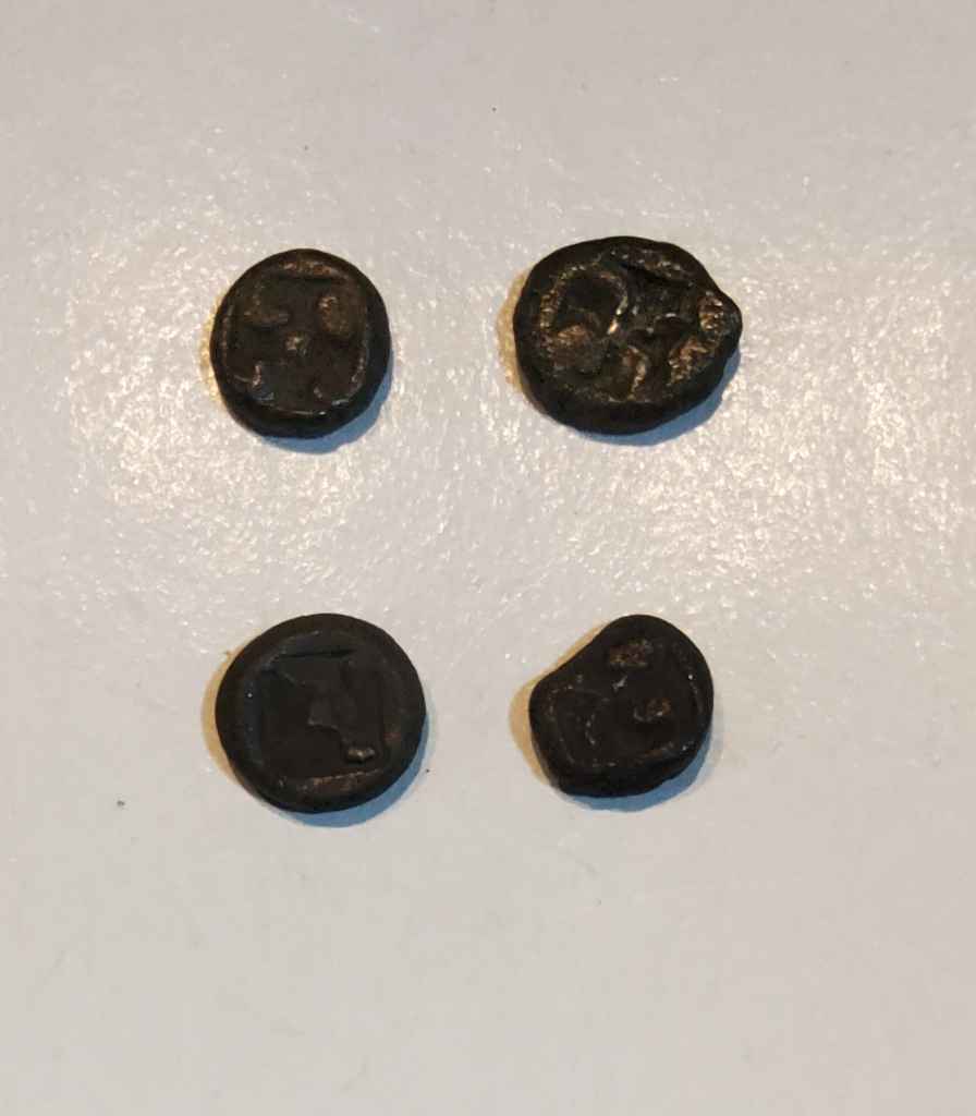 4 Pcs Koin Perak Kuno Massa, Koin barter Era Majapahit (K 0009)