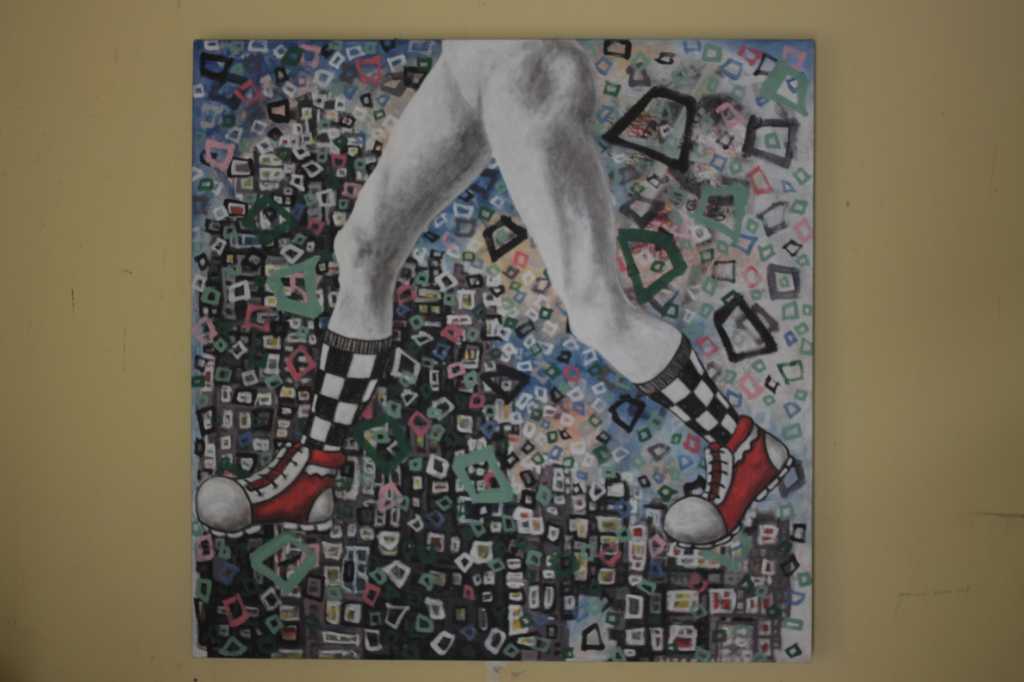 lukisan akrilik di atas kanvas "TERUS BERGERAK"