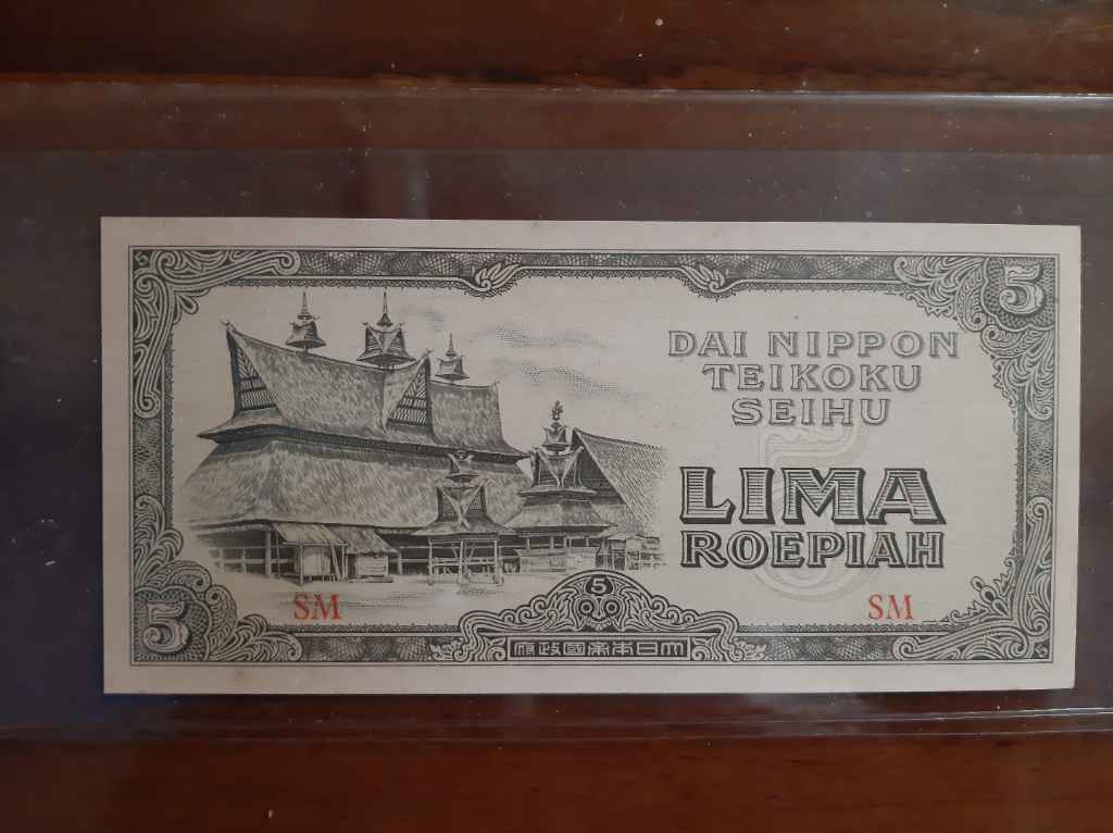 Uang kuno 5 rupiah Dai Nippon Original