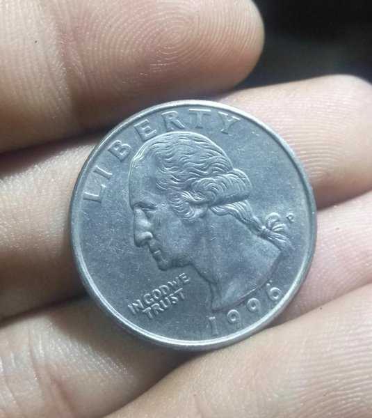 A 1989Per 1 Keping Koin Quarter Dollar Tahun 1996 Bekas Pakai Kondisi Sesuai Gambar