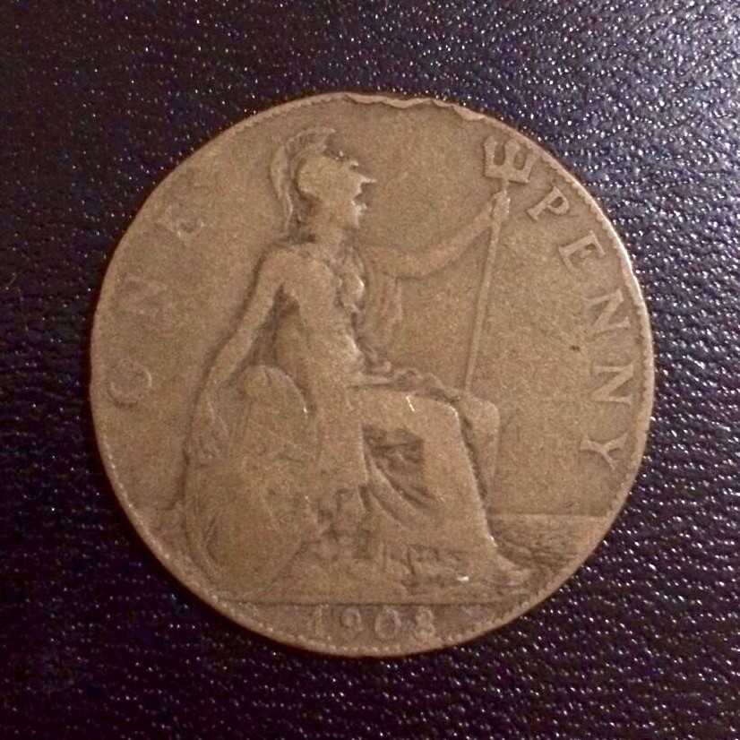 Britania Raya ( Great Britain ) - 1 Penny 1908 : Koin / Asing / Kuno