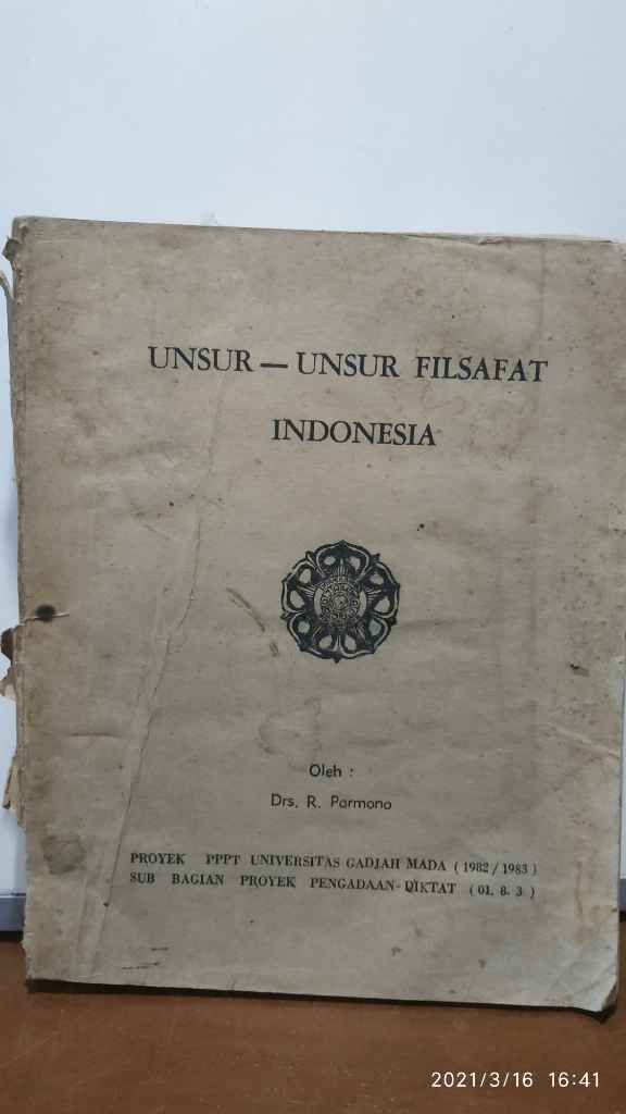 Buku UNSUR-UNSUR FILSAFAT INDONESIA
