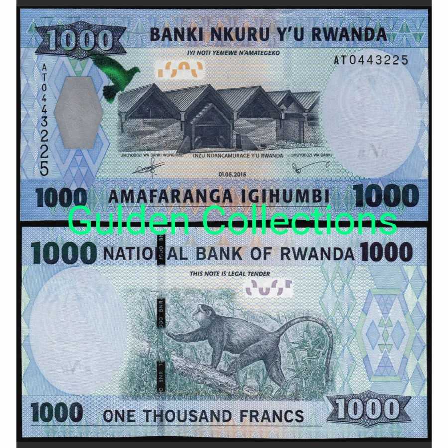 Uang Kuno Luar Negri 1000 Francs Rwanda UNC