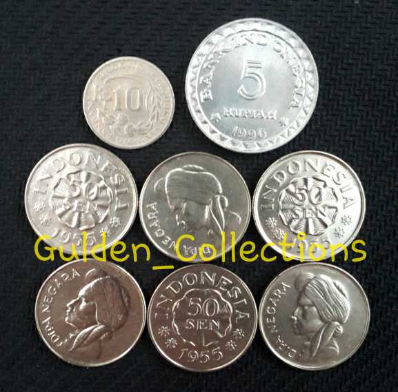 Paket murah mahar 18 rupiah koin uang kuno pernikahan 10+5+50skx6