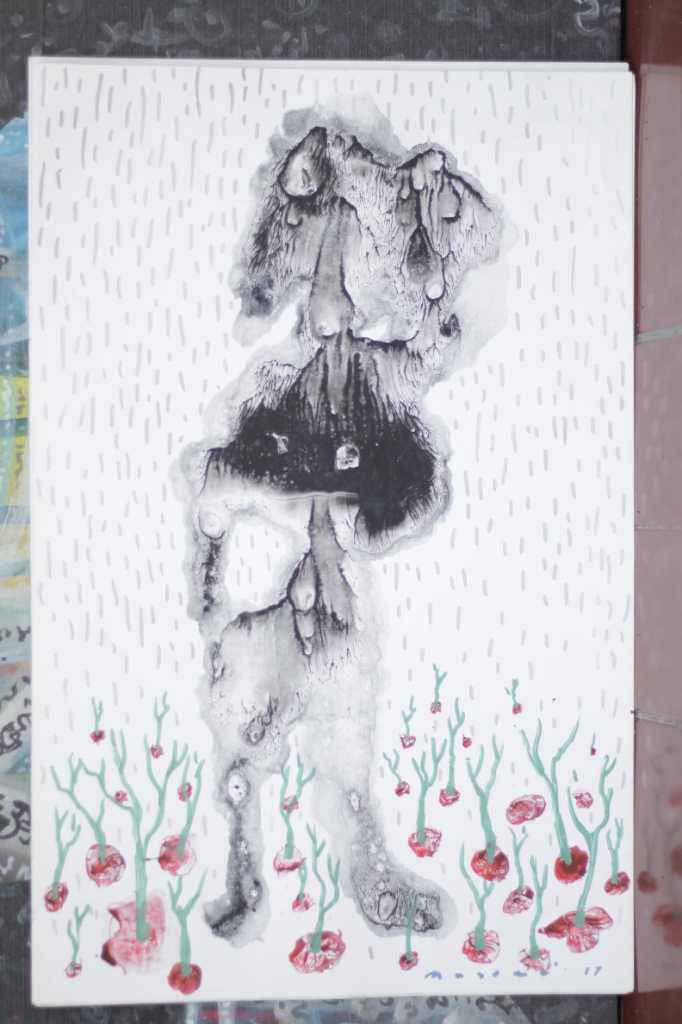 Lukisan Spidol / tinta diatas kertas ( wanita )