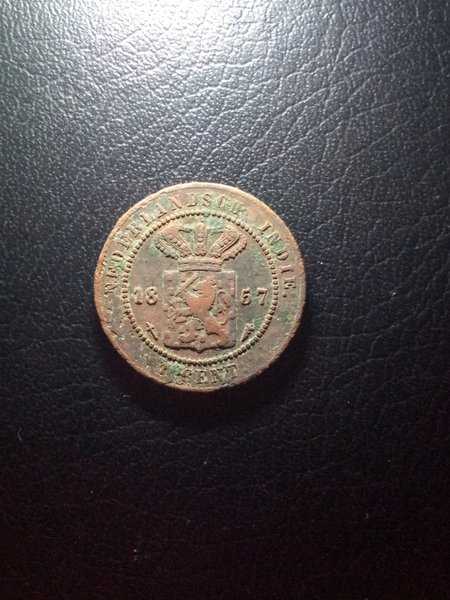 A3691 Koin Kuno Nederlandsch Indie 1 cent tahun 1957 Bekas pakai sesuai gambar