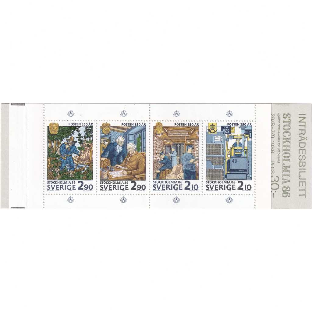 Prangko Sweden 1986 - International Stamp Exhibition "STOCKHOLMIA '86" - Stockholm, Sweden