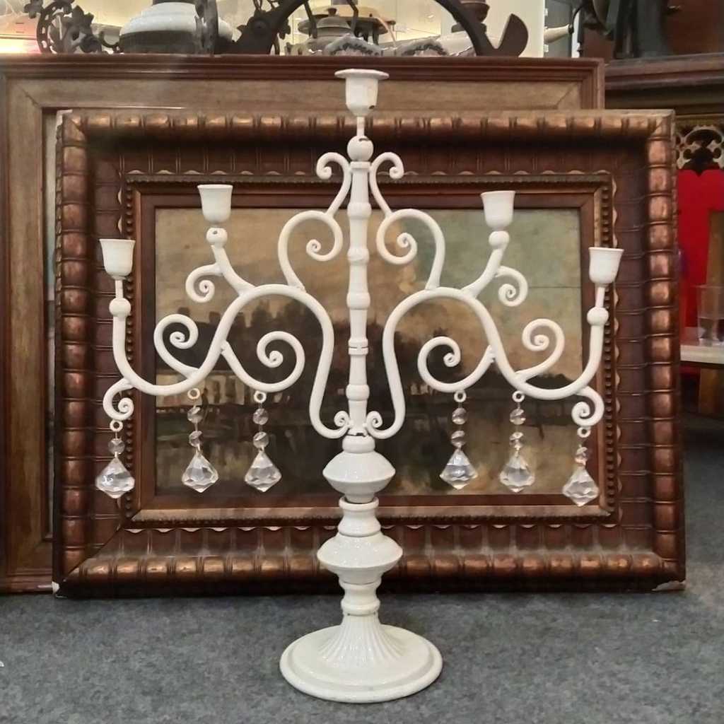 Tempat lilin Eropa Bahan besi lapis Enamel Cabang 5