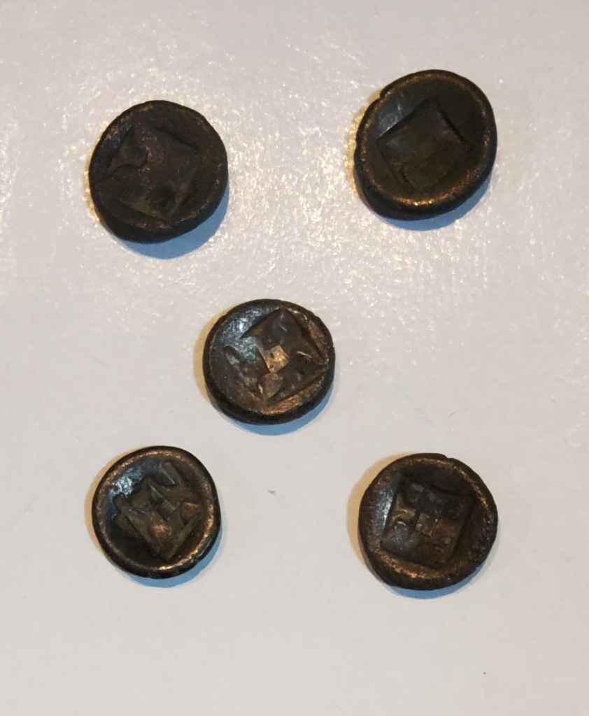 5 Pcs Koin Perak Kuno Massa, Koin barter Era Majapahit (K 0006)