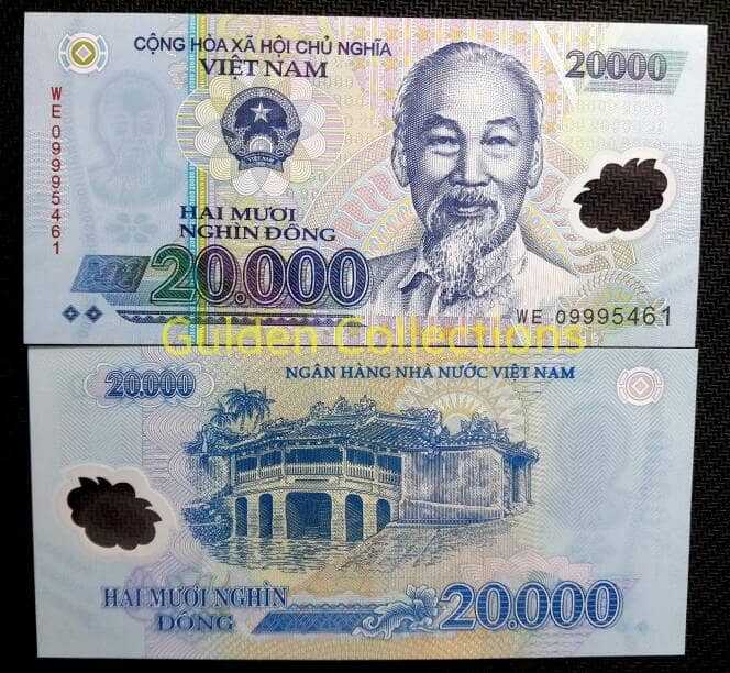 Uang Kuno Luar Negri 20000 Dong Vietnam Polymer Uang Plastik UNC