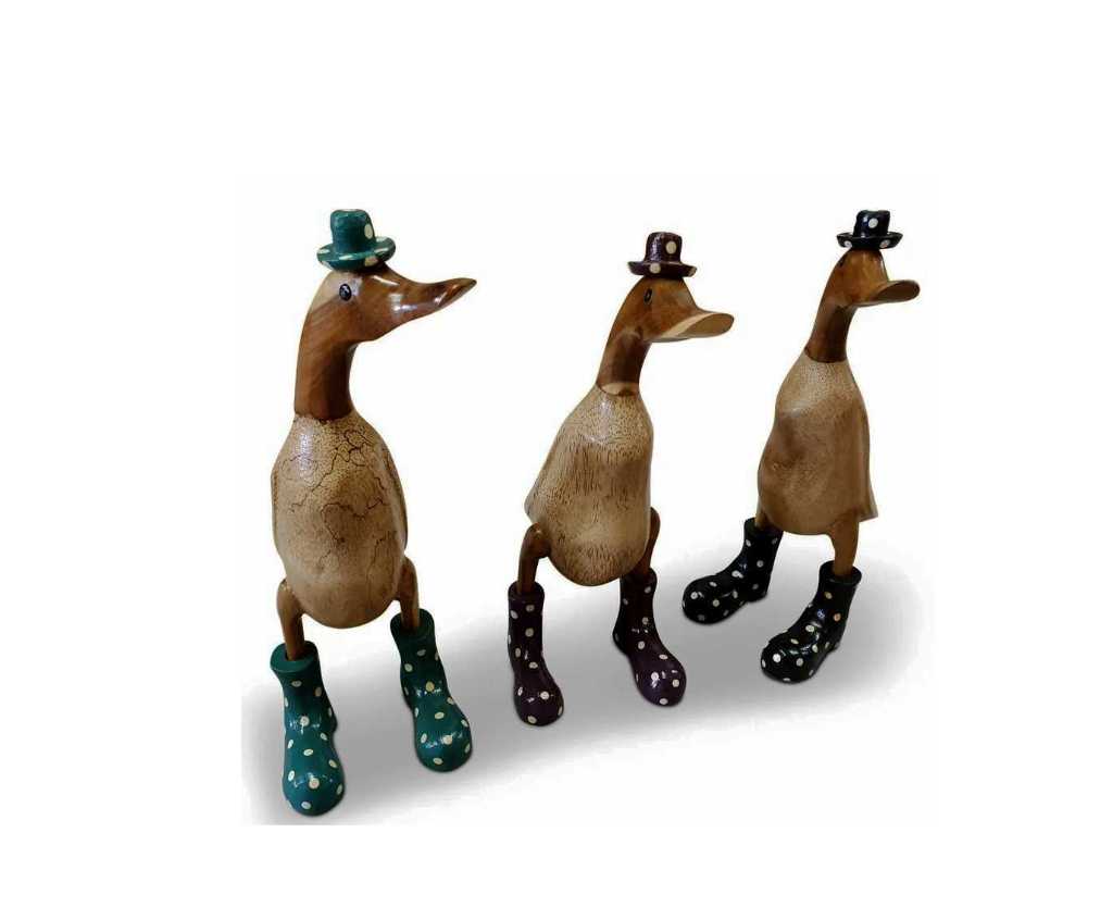 Bamboo Ducks with Shoes Bali Indonesia With Hand Painting