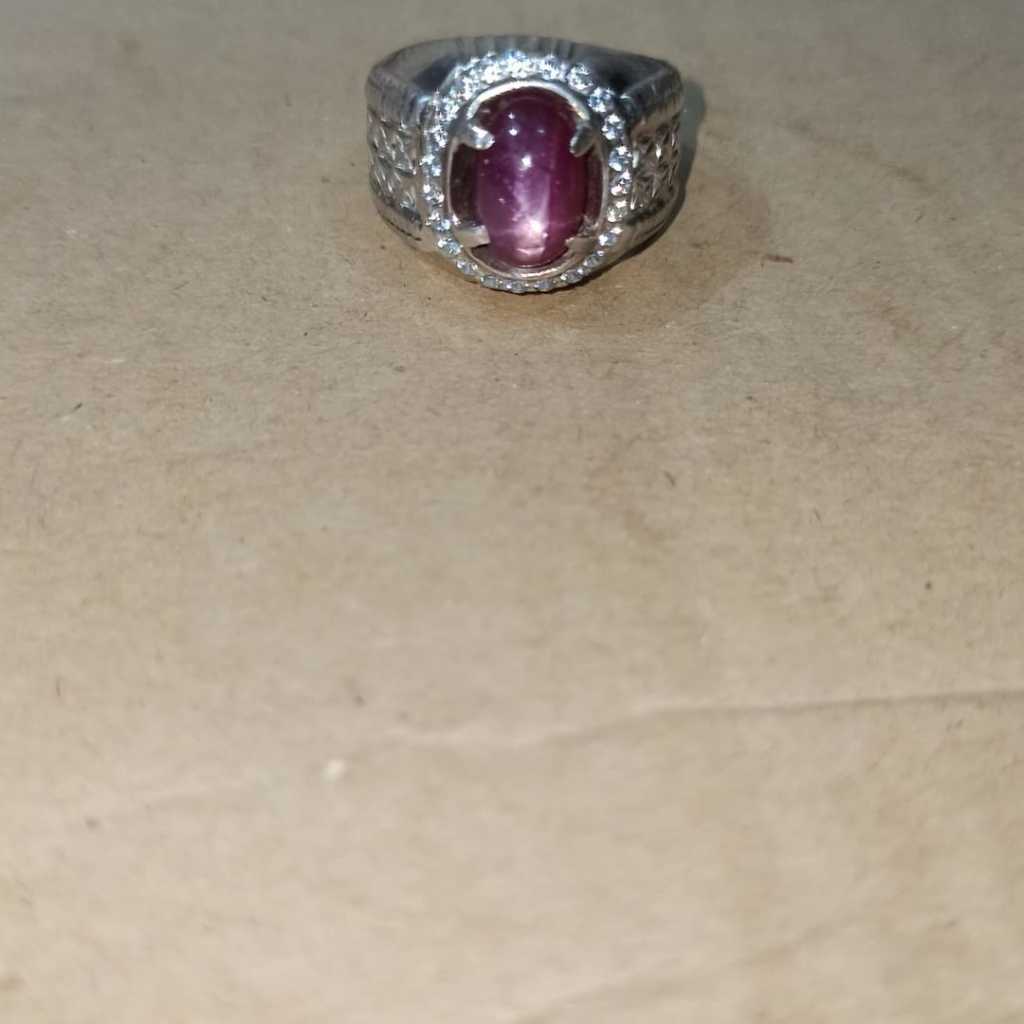 Cincin Batu permata ruby ster pink
