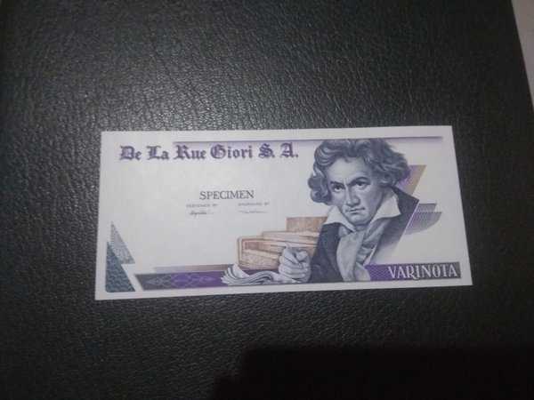 BL 2044 Specimen Test Note De La Rue Giory mulus UNC Ready