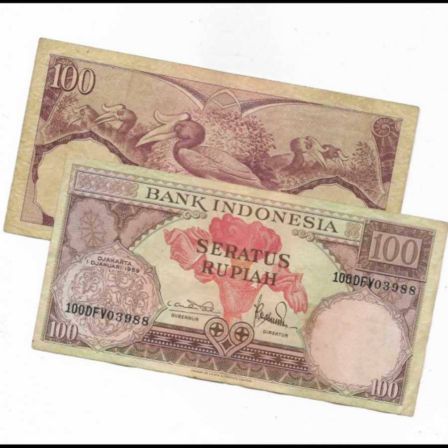 uang kuno 100 rupiah bunga beredar