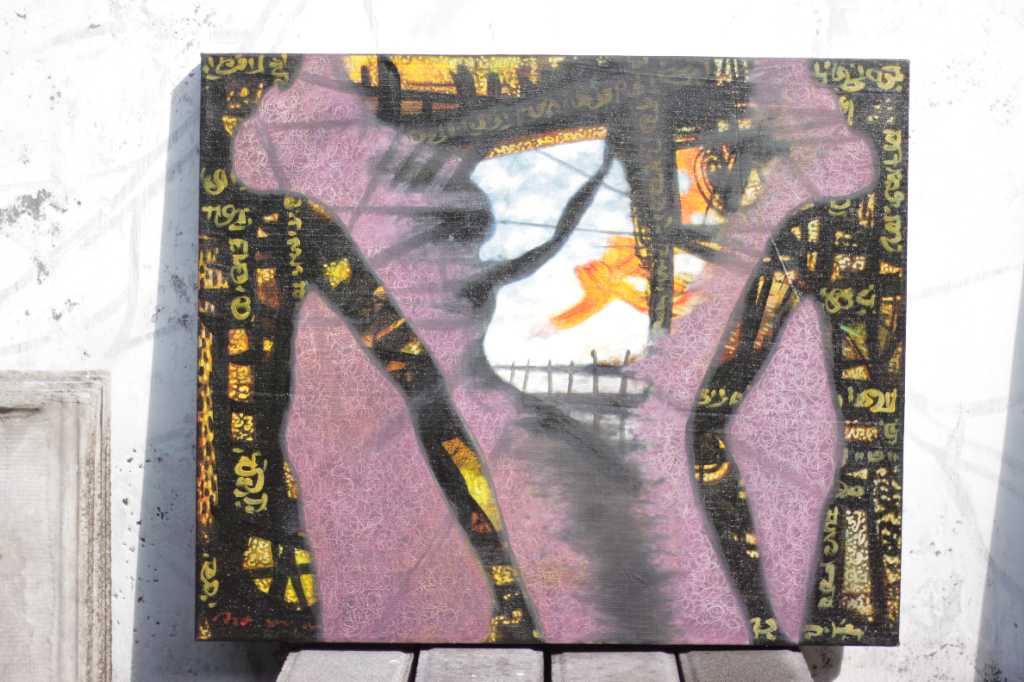 Lukisan akrilik diatas kanvas ( Penjaga )