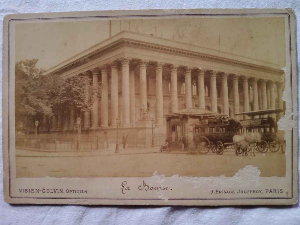 Foto Antik / Foto Kuno ; estimasi tahun 1870-an; ukuran 16,5cm x 11cm "EX BOURSE"