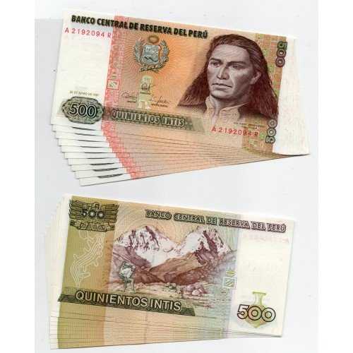 stwb800 Peru 500 Intis Tahun 1987 UNC Mulus Per 1 Lembar