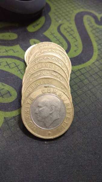 A1025 Per 1 Keping Koin Bimetal Turkey Bekas pakai
