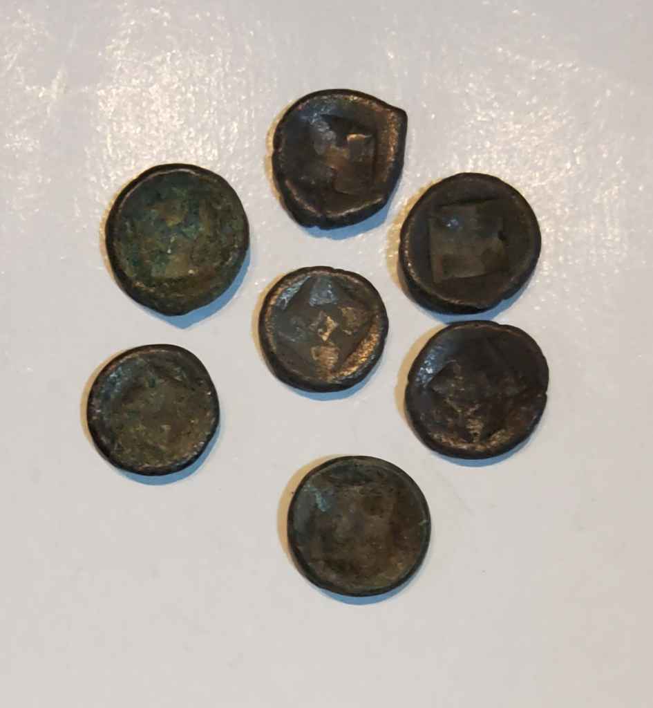 7 Pcs Koin Perak Kuno Massa, Koin barter Era Majapahit (K 0008)