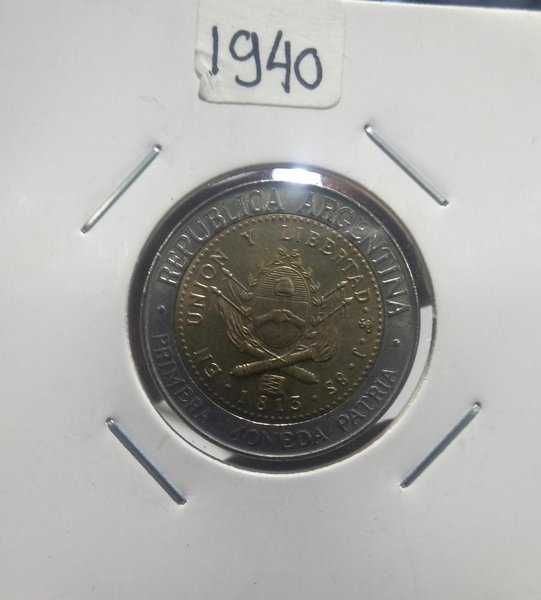 A 1940 Koin Bimetal Un Peso Argentina Tahun 2013 Bekas Pakai Kondisi Sesuai Gambar