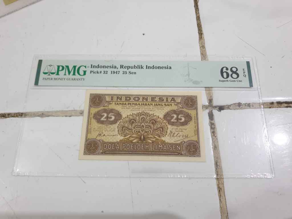 Uang federal 25sen 1947 pmg 68epq top pop