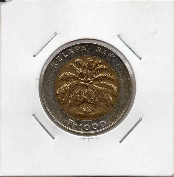 X167 Indonesia 1000 Rupiah kelapa Sawit Bimetal Tahun 1996 1 Keping