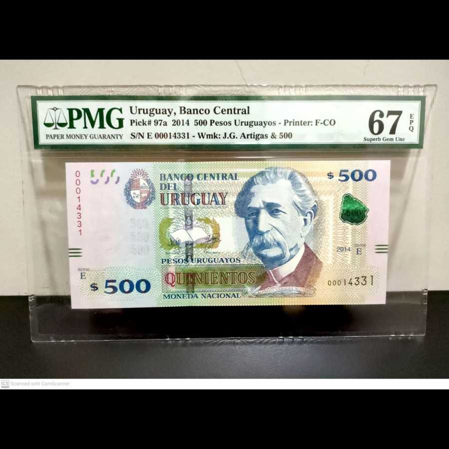 Uruguay 500 Pesos UNC PMG 67 EPQ