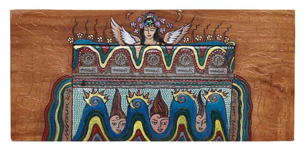 Lukisan Karya Nasirun #3 Stampel 2018 on Wood [A003]