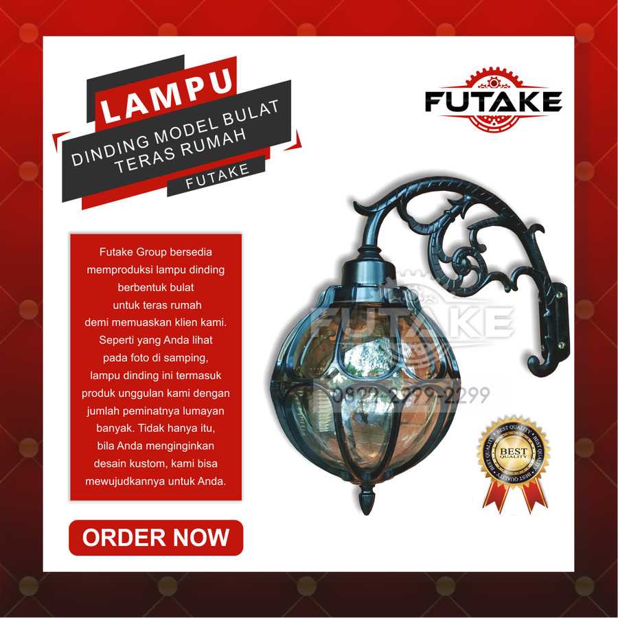 LAMPU DINDING HIAS KLASIK LAMPU TAMAN TEMPEL ALUMINIUM MODEL BOLA