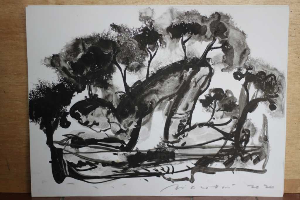 Lukisan tinta diatas kertas ( Sujud )