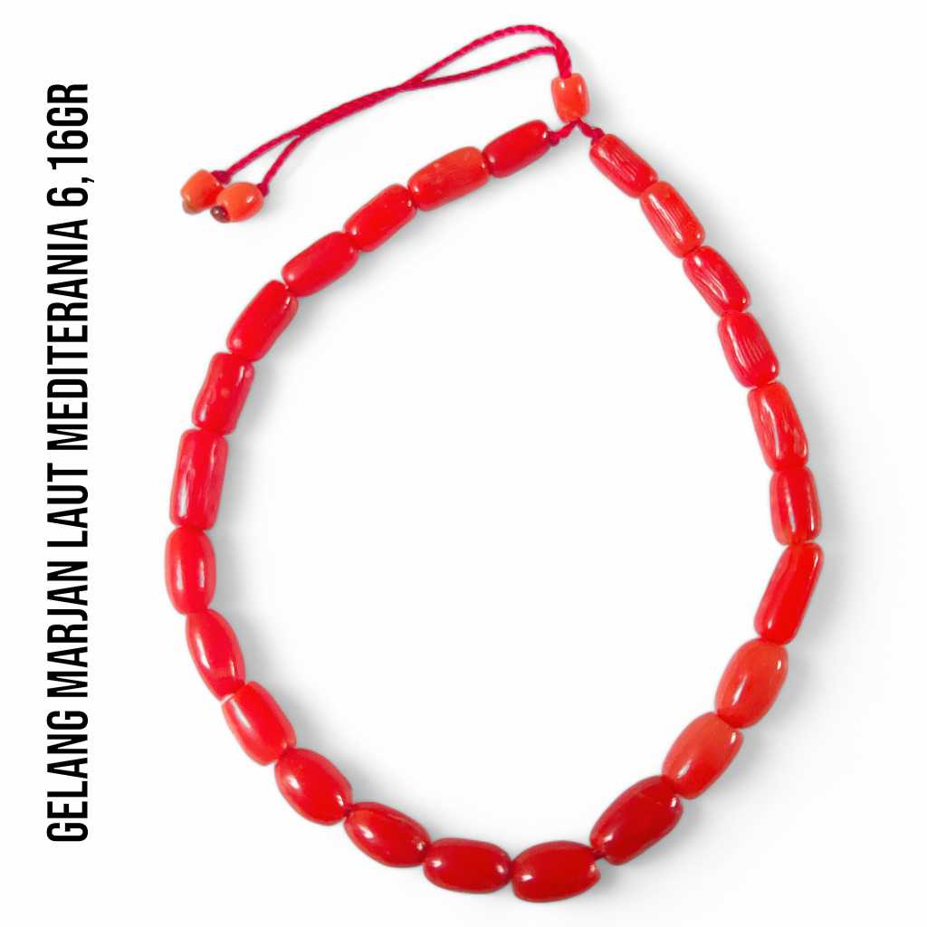 Gelang Marjan Corallium Rubrum Asli Laut Mediterania 6,16 Gram