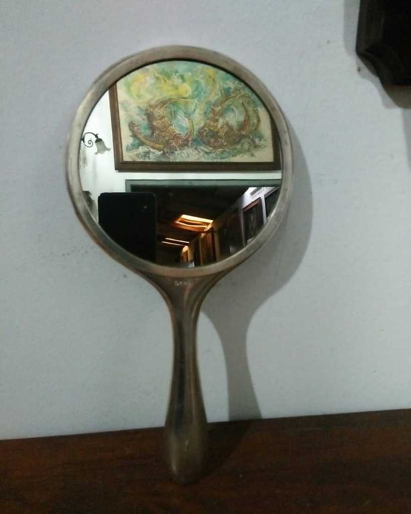 Kaca mirror Silver plate T.29cm