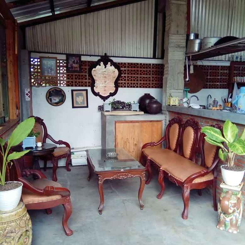 Set meja kursi kayu jati jadul vintage